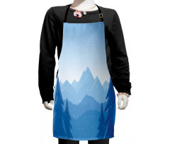 Snow Mountains Trees Kids Apron