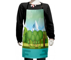 Mountains Lake Trees Kids Apron