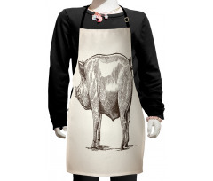 Vintage Hand-Drawn Image Kids Apron