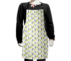 Happy Cartoon Dino Kids Apron