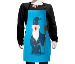 Old Man with Magic Staff Kids Apron