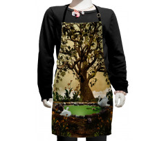 Forest Tree Pond and Swans Kids Apron