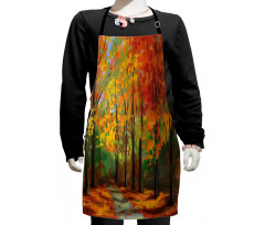 North Woods with Leaves Kids Apron