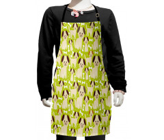 Puppies with Smiling Faces Kids Apron