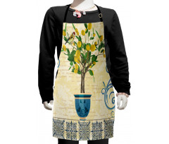 Retro Style Lemon Tree Kids Apron