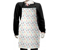 Bunnies Doing Yoga Poses Kids Apron