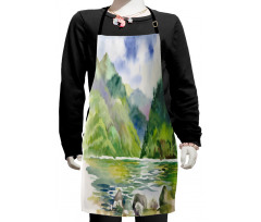 Summer River with Trees Kids Apron