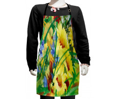 Watercolor Flower Field Kids Apron