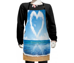 Clouds Heart Shape Kids Apron