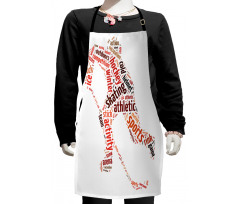 Man Silhouette with Words Kids Apron