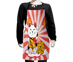 Starburst Lines Cat Kids Apron