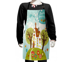 Fairytale Cartoon with Words Kids Apron