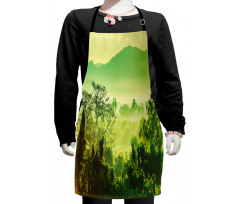 Monochrome Nature Scene Kids Apron