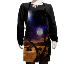 Desert Night Nebula Stars Kids Apron