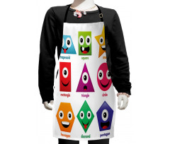 Shapes with Funny Faces Kids Apron