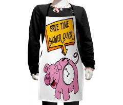 Save Time Shower Quick Piggy Kids Apron