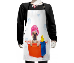 Dog Having a Bath Tub Kids Apron