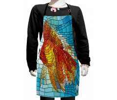 Stained Glass Mosaic Fish Art Kids Apron