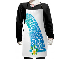 Wave with Bali Flower Kids Apron