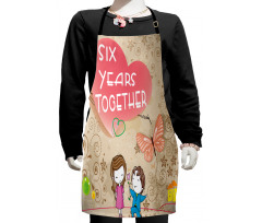 6 Years Together Words Kids Apron