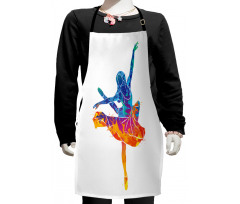 Colorful Ballerina Girl Pose Kids Apron