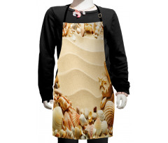 Blurry Ocean Seashells Sandy Kids Apron