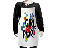 Girl Power with a Crown Kids Apron