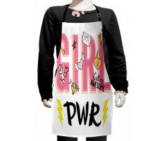 Girl Power with Hearts Kids Apron