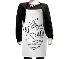 Trees Cliffs Night Flow Kids Apron