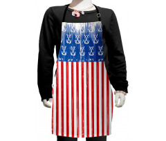 Patriotic Grunge Flag Marine Kids Apron