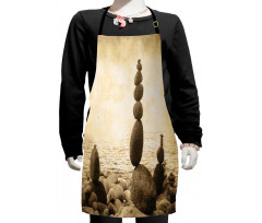 Rocks Calm Sepia Art Kids Apron