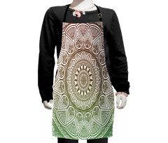 Ethnic Leafy Round Ornate Kids Apron