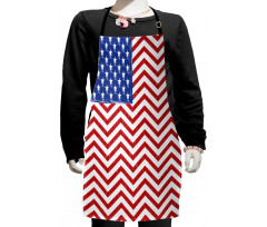 Country Flag with Zigzag Lines Kids Apron