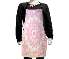 Outline Style Flowers Kids Apron