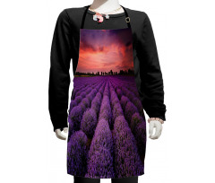 Lavender Field Sunset Kids Apron