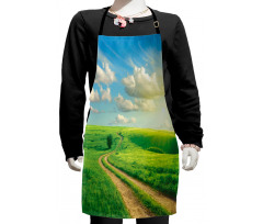 Grassy Hill Sky Pathway Kids Apron