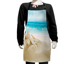 Pastel Beach Scene Kids Apron