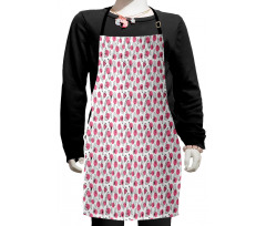 Outline Feather Motifs Dots Kids Apron