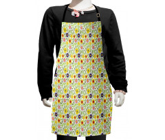 Blooming Seasonal Flowers Kids Apron