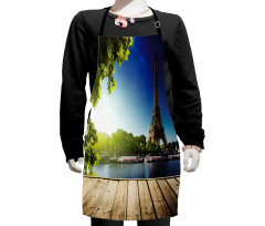 Eiffel Tower Wood Pier Seine Kids Apron