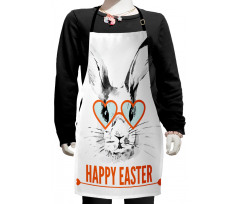 Funny Bunny Glasses Kids Apron