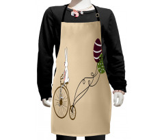 Bunny on Bike Egg Balloons Kids Apron