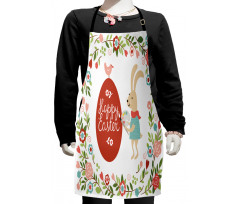 Egg Bunny Bloom Floral Frame Kids Apron