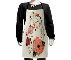 Flowers Ornate Egg Shape Kids Apron