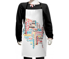 Map Cities Towns Names Kids Apron