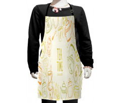 Doodle Kettles and Mugs Kids Apron