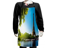 Sunny Day Eiffel Tower River Kids Apron