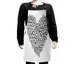 Monochrome Happy Children Kids Apron