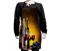 Grapes Bottles and Glasses Kids Apron