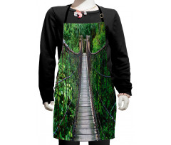 Rope Bridge in a Rainforest Kids Apron